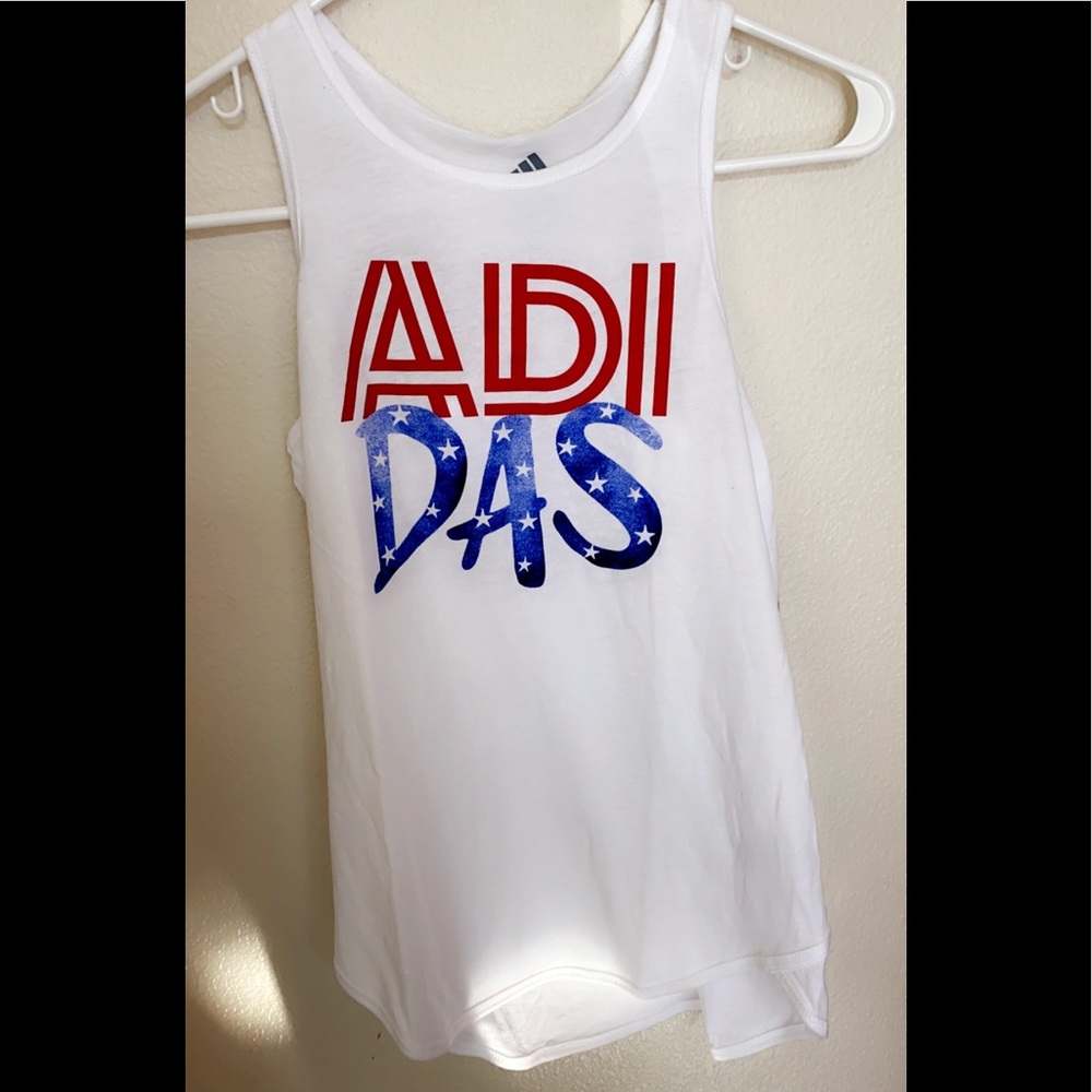 Adidas girls tank top flag 4th of july 12 shirt LG